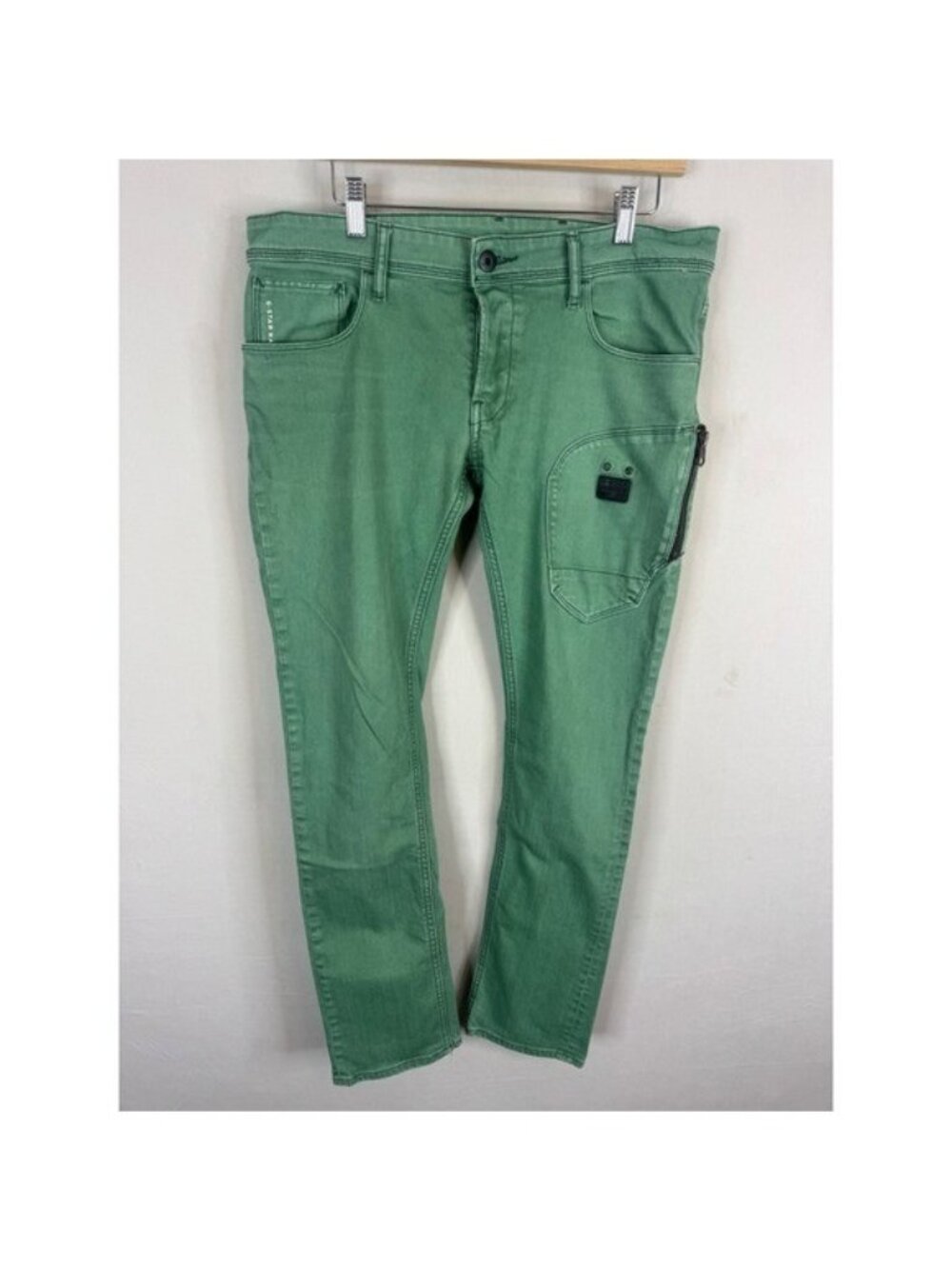 G-Star Raw Biker Super Slim COJ Green Utility Jeans 34x32 50795A 4280 3482